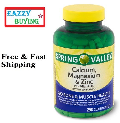 Spring Valley Calcium, Magnesium &amp;amp;amp; Zinc plus Vitamin D3 Coated Caplets,250 Count