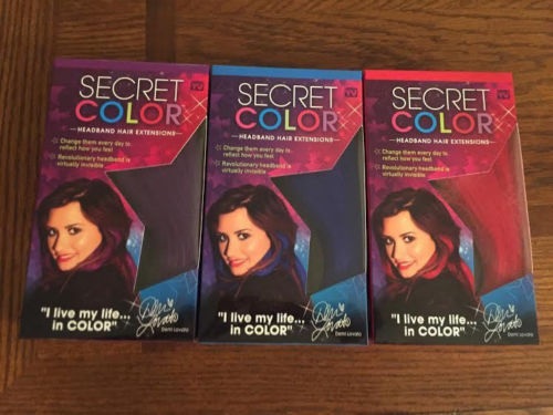 Secret Color Headband Hair Extensions ALL 3 Purple, Blue ...