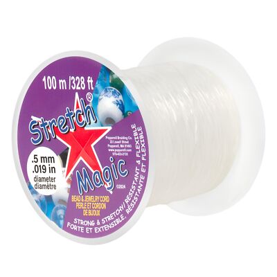 C Bead & Jewelry Cord Strong & Stretchy Easy To Knot Clear Color 0.5mm Diameter 