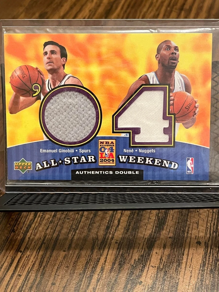 EMANUEL MANU GINOBILI NENE 2004 05 UD ALL STAR WEEKEND DUAL JERSEY