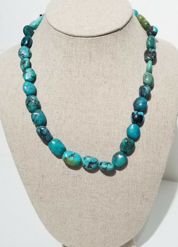 Vintage Jay King DRT Mine Finds Spider Mountain Turquoise Sterling Necklace 21" - Picture 2 of 10