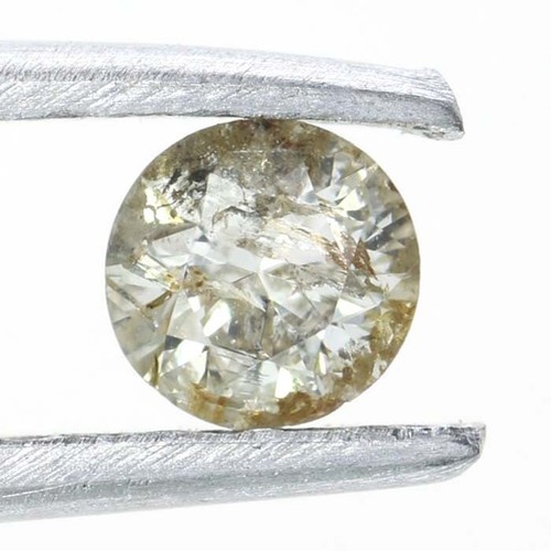 0.11 Ct Fancy Round Real Natural Polished Diamond Brownish I2 Clarity Diamond - Picture 10 of 11