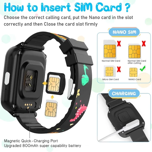 Kids 4G Smart Watchs Camera GSM Tracker SOS LBS Call Phone Game Watches Boy Girl - Bild 19 von 78