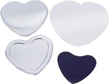 ChiButtons Rubber Magnet - Heart 53x57.5mm Magnet Fridge Button 100 sets 