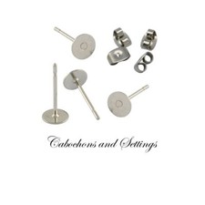 100 x 6mm Surgical Steel Studs - Budget Range - Butterfly Clutch - FREE SHIPPIN