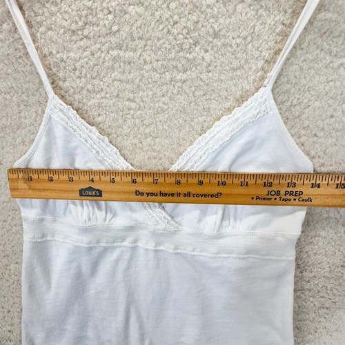 American Eagle Tank Top Women Sz M White Cotton Sleeveless V-Neck Aesthetic Y2K - Picture 3 of 12