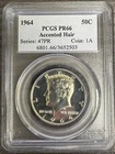 1964 Silver Proof Accented Hair Kennedy Half Dollar PCGS PR66