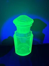 Uranium Apothecary Pharmacy Vaseline Jar Huge Glass Vaseline