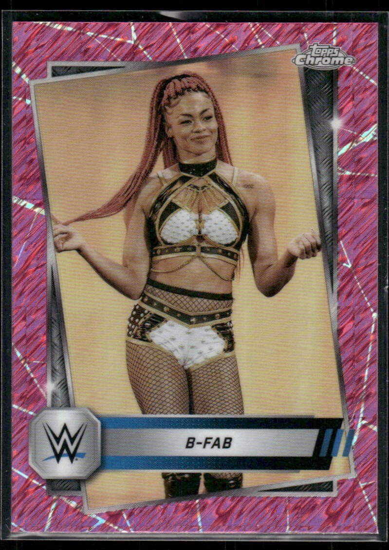 2025 Topps Chrome WWE B-Fab #67 Pink Shimmer Refractor
