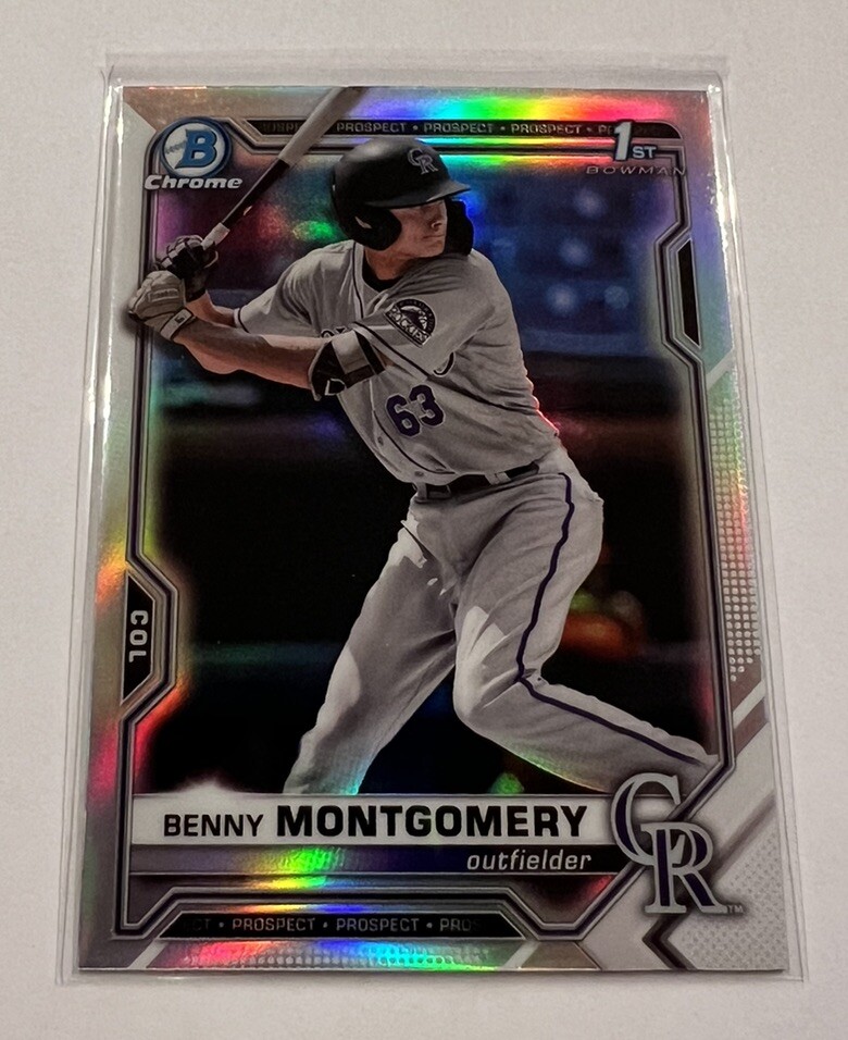 2021 Bowman Draft Chrome Benny Montgomery #BDC-84 1st Bowman Refractor Rockies