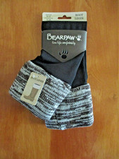 BEARPAW SOCK WOMENS BOOT LINER WITH MARLED BROWN CUFF TOPPER size L