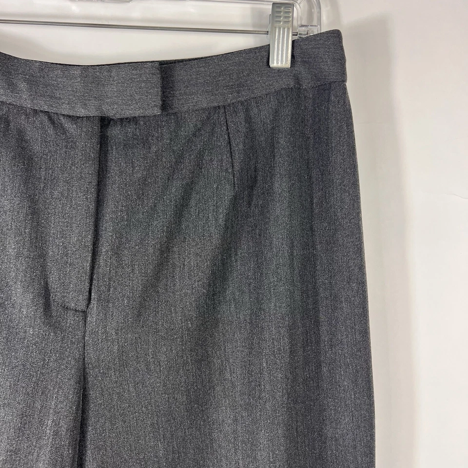 Pantalones de vestir Valerie Stevens para mujer Petite 12P pierna recta plisados frente gris Foto 2 de 4