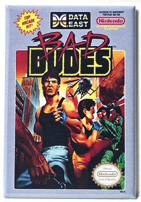 Bad Dudes Nintendo NES Vintage Game Box 2''x3'' Fridge MAGNET SEGA SNES FREE SHIP