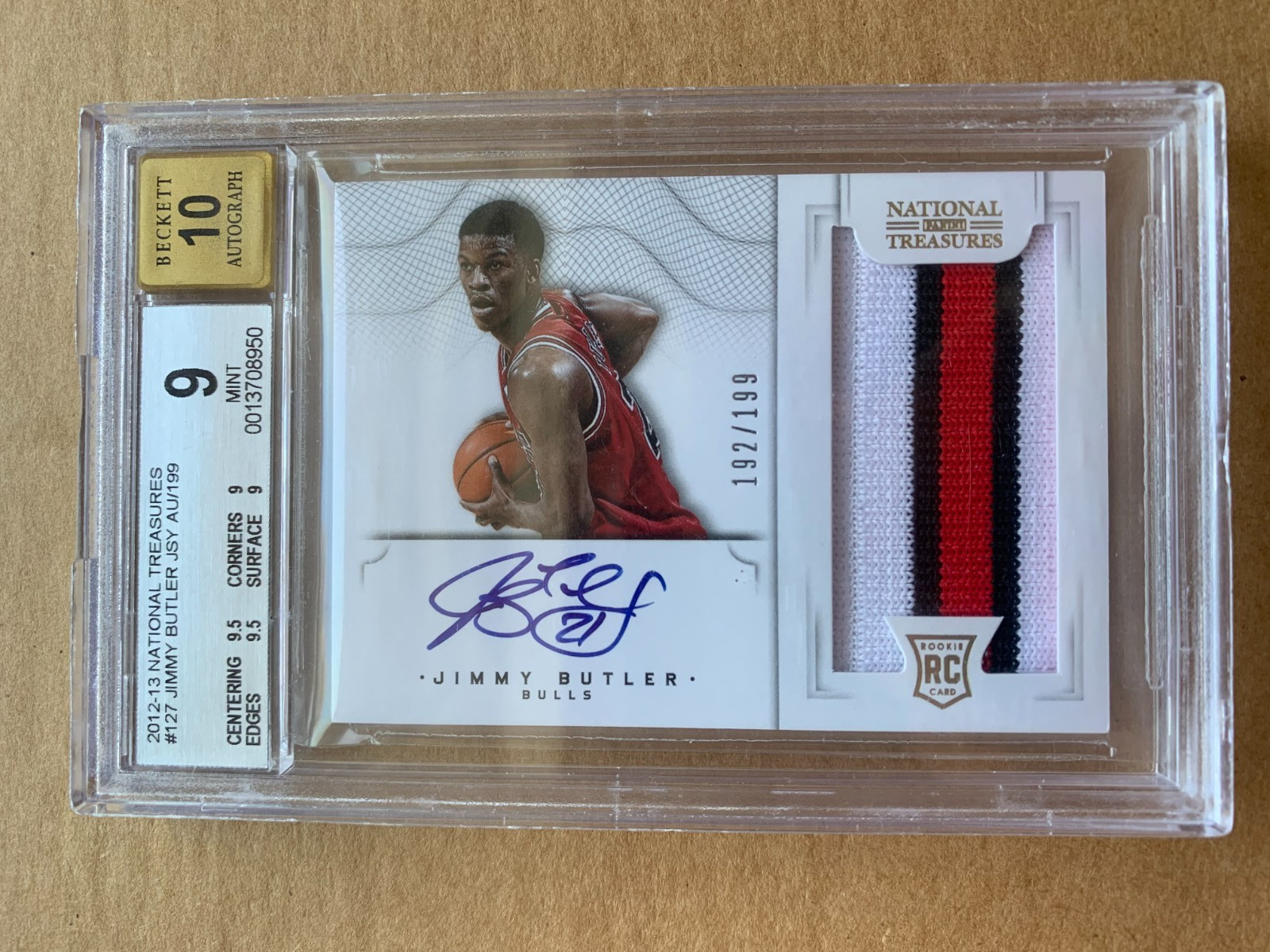 Jimmy Butler 2012-13 Panini National Treasures #127 Rookie Patch Auto /199 BGS 9