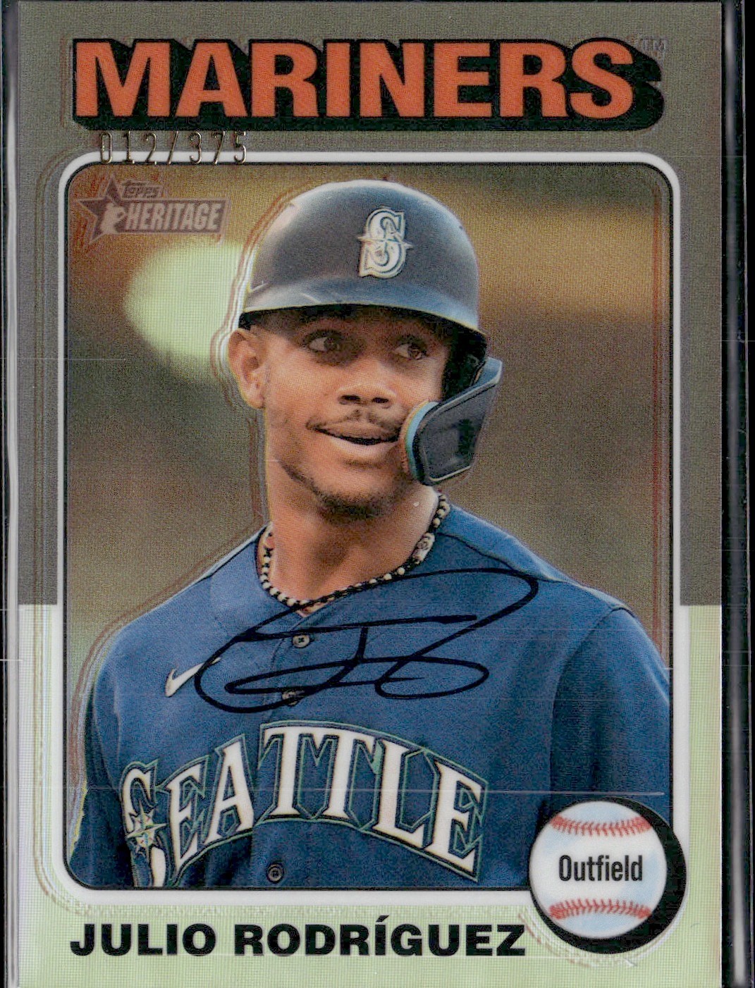 2024 Topps Heritage Chrome Silver Refractor /375 Julio Rodriguez Rodríguez #286