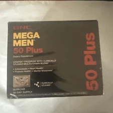 GNC Mega Men 50 Plus Vitapak, 30 Packs / 30 Day Supply, Exp. 07/2026, Sealed!
