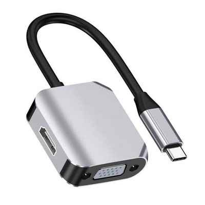 2 in 1 Type-C / USB-C to HDMI & VGA Converter phone to HDTV + VGA HD Adapter