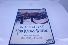  1916 Copyright Sheet Music In the City of God Knows Where First Release Vintage