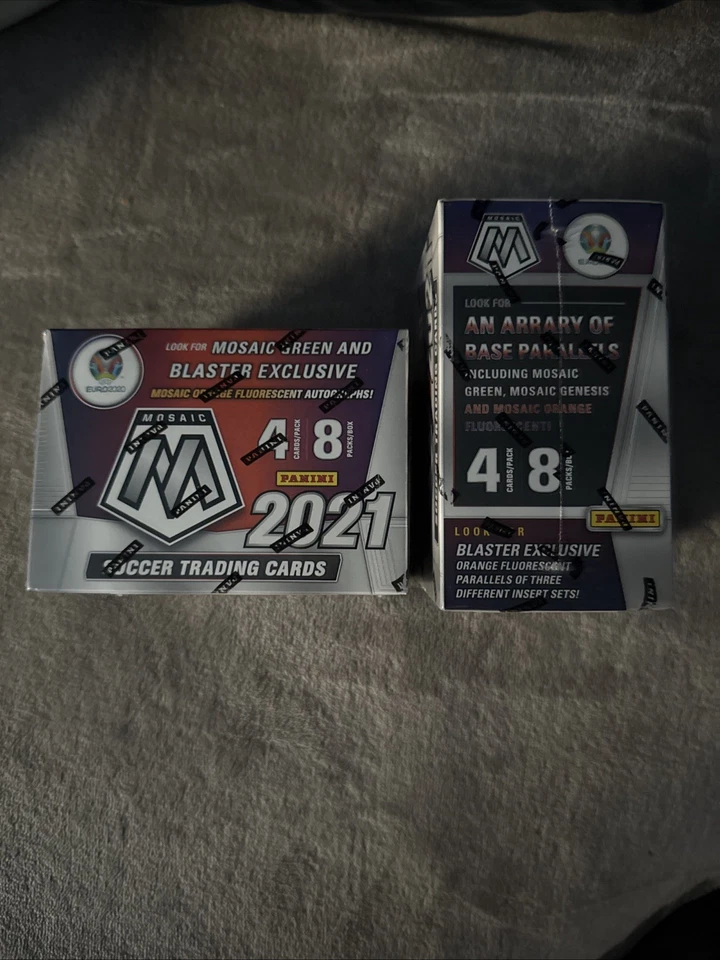 Lote de 2 - 2021 Panini Mosaic SOCCER UEFA Euro 2020 Blaster Box Sellado de Fábrica Foto 2 de 2
