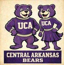 Central Arkansas Bears UCA Mascot 12x8in Metal Sign Poster Logo Wall Decor