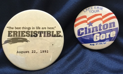 Lot of two Bill Clinton 1992 Campaign buttons Erie, PA