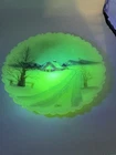 Fenton Glass 8" “All Is Calm” Plate Winter Scene Hand Painted Signed 1981 OB
