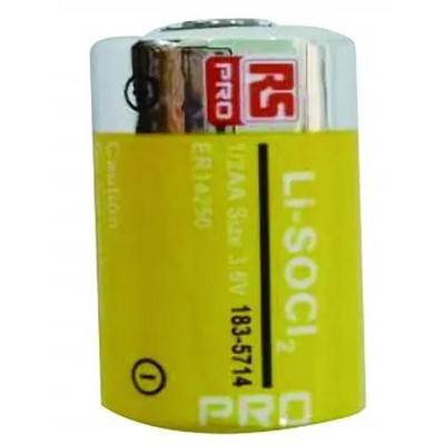 2PC RS PRO 1835714 Battery Lithium Thionyl Chloride 3.6V 1200mAh 1/2AA Size