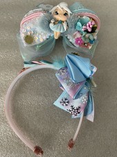 Floral and Sequin Headband with Bow Princess Elsa inspirated