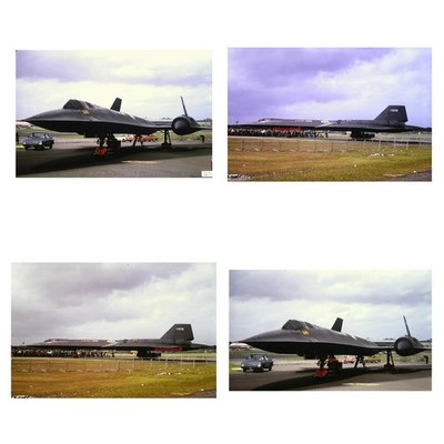 4 x Flugzeug 35mm Dias, Lockheed SR-71A Blackbird 61-7972, Farnborough, 1974