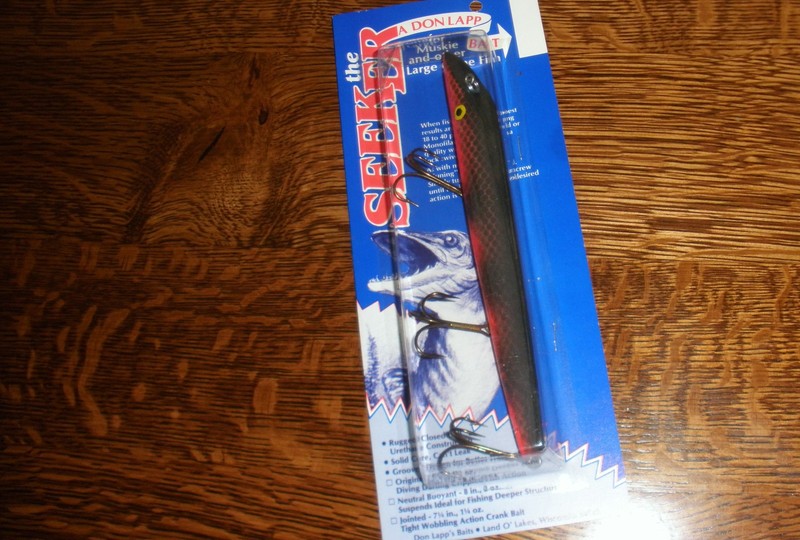 Vintage Don Lapp "THE SEEKER" Muskie Lure, New in Package, 8", Land O Lakes, WI