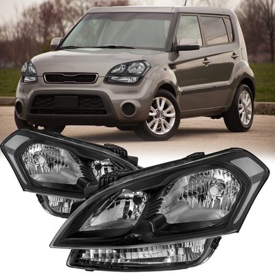 Kia Soul Halogen Black Headlights For 2012-2013 Clear Corner Lamps Pair LH+RH
