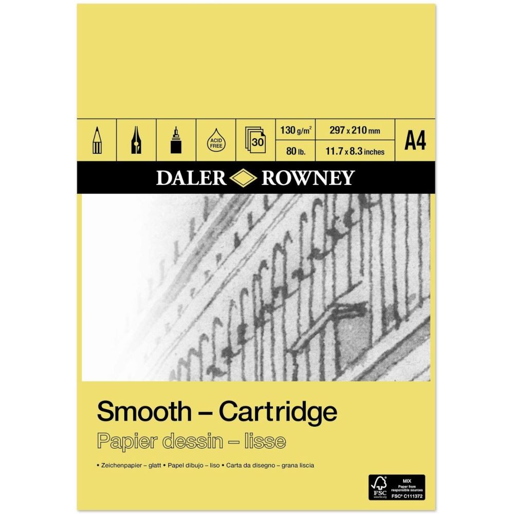 Daler Rowney Smooth Cartridge Pad A4 130gsm