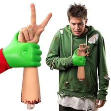 Realistic Severed Hand Prop for Halloween — Rubber Fake Hand, Bloody Realisti...