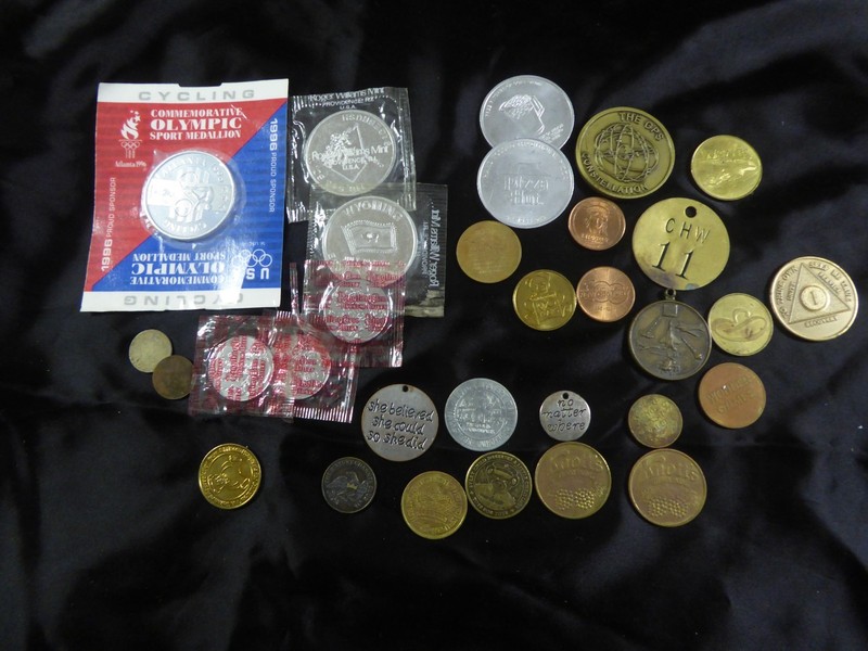 Assorted Tokens Lot (31 pieces) Knott's, Toys for Tots, History Channel, etc.