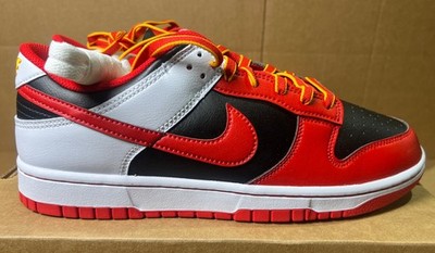 nike dunk low retro red /black/ white men's 9.5
