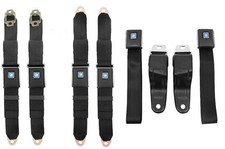 For 1967-69 Camaro Firebird Black Seat Belt Kit With Shoulder Harness W2 Rears For 1967-69 Camaro Firebird Black Seat Belt Kit With Shoulder Harness W2 Rears