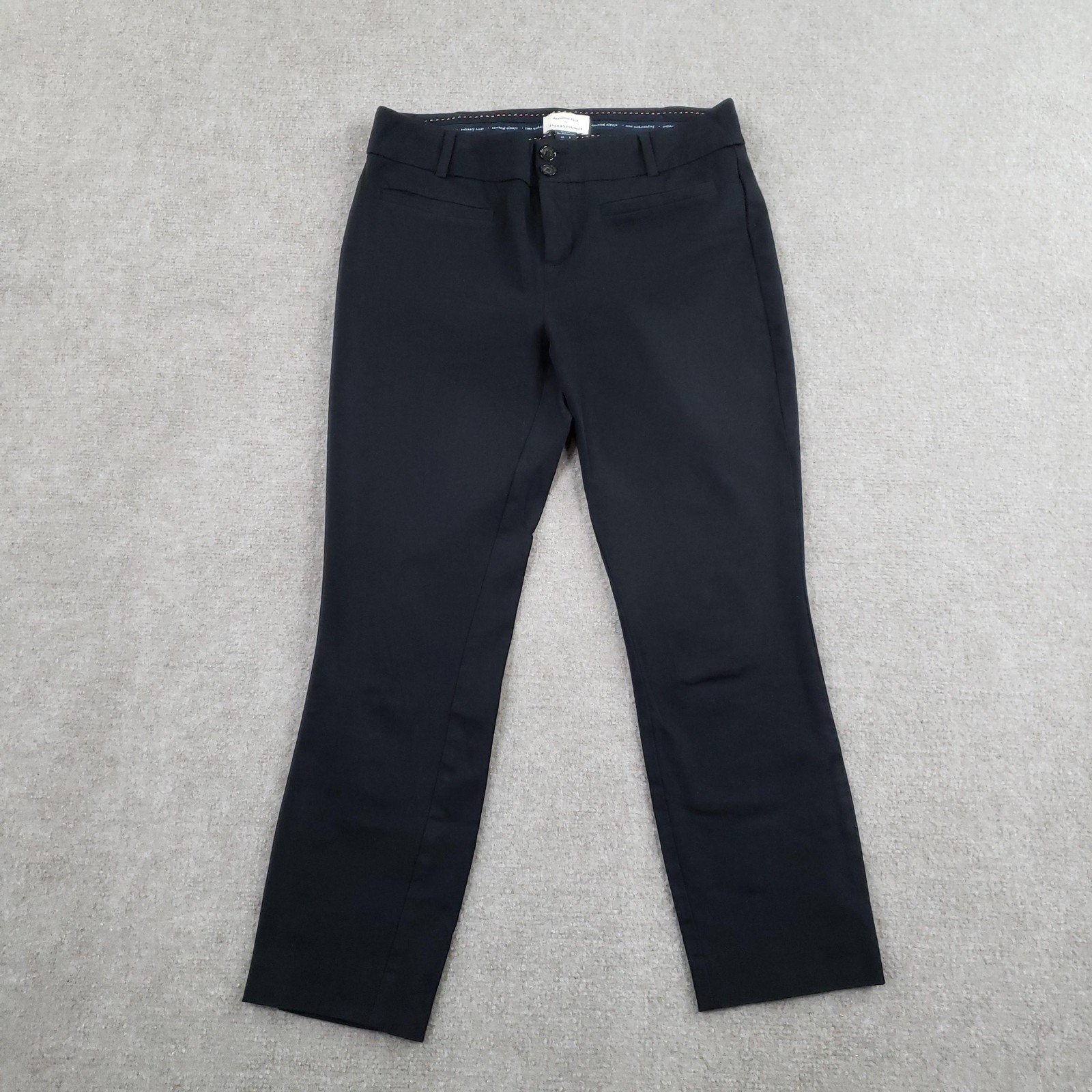 Anthropologie Essential Slim Pants Womens 6 Black Tapered Ankle Dress Workwear