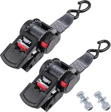 Ayaport Retractable Ratchet Straps 2 inch x 6ft Boat 2x6 apos;-2pcs, Black