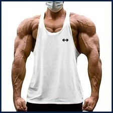 Gym Bodybuilding Stringer Y-back Tank Tops Mens Fitness Sleeveless Cotton