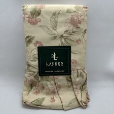 Ralph Lauren Belmont Oaks Cotton-Sateen Pair Ruffled King Pillowcases NEW