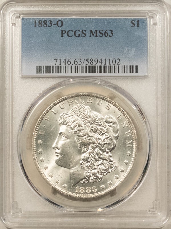 1883-O $1 MORGAN DOLLAR - PCGS MS-63, LOOKS GEM! PREMIUM QUALITY++!