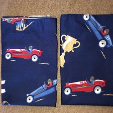 Circo Standard Size Blue Pillow Shams 2 Vintage Racing Cars