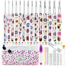 Crochet Hooks Set 14 Sizes Ergonomic for Arthritic Hands, Crochet Needles wit...
