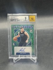 2024 Optic Luka Doncic Green International Prizm Auto 15/15 Bgs 9 10 Pop 1/1