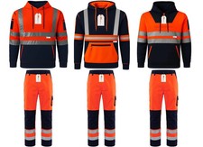 Hi Vis Tracksuit Set Class 3 Mens Reflective Hoodie & Cargo Work Trousers EN2047