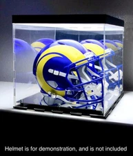 LED Light Top Full Size Football Helmet Display Case with Mirror Back & Base