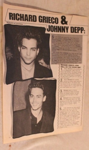 Johnny Depp Teen Magazine Article Vintage Richard Grieco