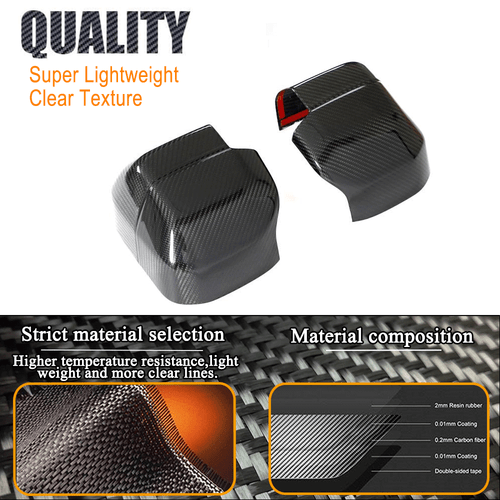 For Land Rover Defender 90 110 130 20UP Dry Carbon Side Mirror Cover Caps Add On - Picture 8 of 12