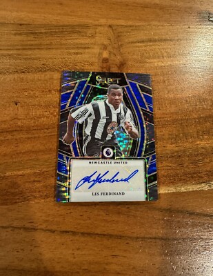 Les Ferdinand 2023-24 Panini Select Premier Blue Prizm Auto NRMT+ Newcastle