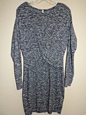 EXPRESS ONE ELEVEN Gray/Black Marbled Long Sleeve Dress - Size M